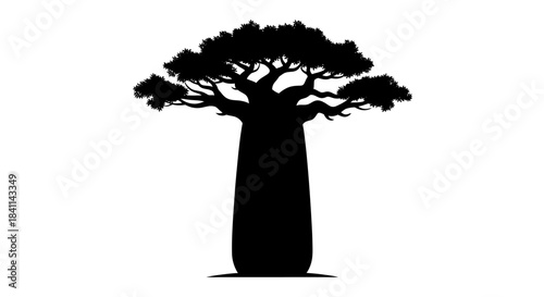 Majestic Silhouette of a Baobab Tree Symbol of Resilience and African Heritage