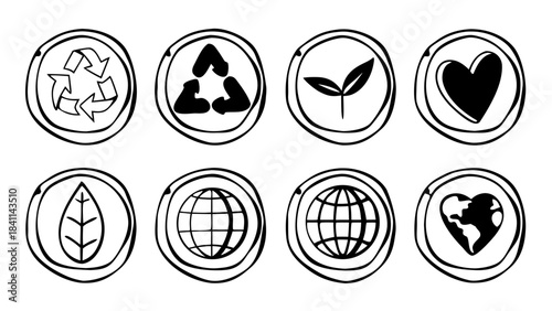 “environment and eco icons, green palette, smooth vector”