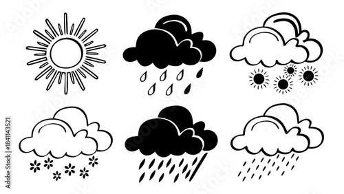 “weather icons, dynamic flat style, unified color system”
