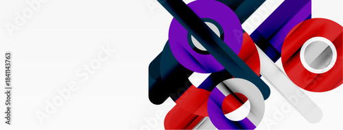 Abstract ribbons intertwine, vibrant colors contrast against white background. Modern design evokes movement, energy, fluidity.