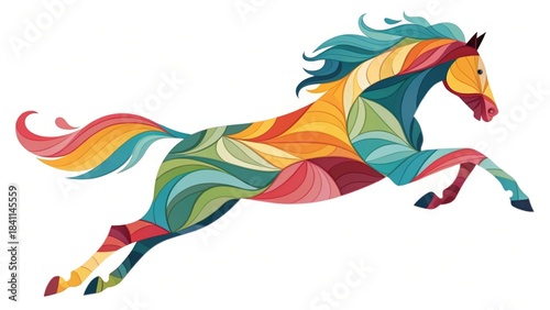Celebrating the year of the horse colorful equine art in a vibrant abstract style
