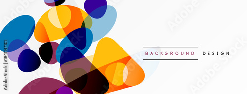 Abstract colorful overlapping circles create dynamic visual texture. Modern design element for backgrounds, presentations. Bright hues dominate composition.