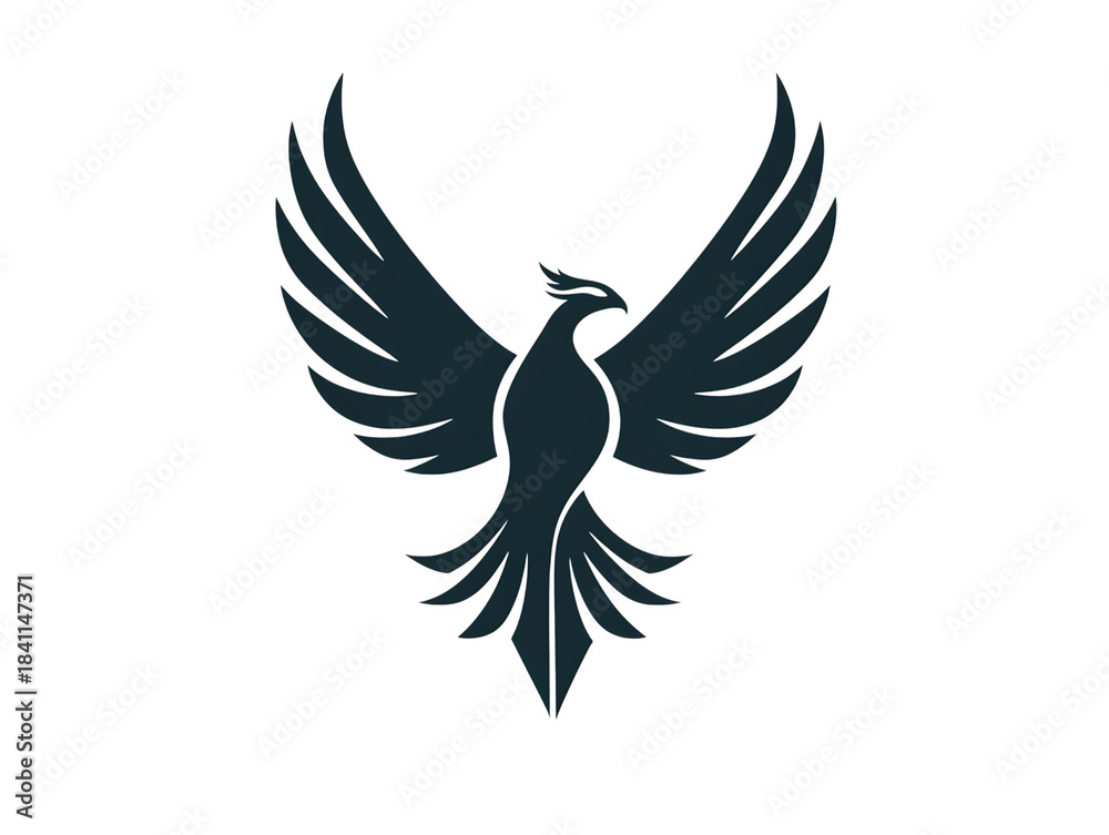 Obraz premium Stylized Phoenix Bird Logo with Transparent Background for Branding