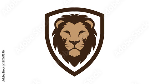 Lion Head Shield Emblem Silhouette Logo