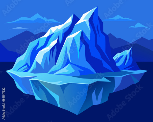 Iceberg floating in the ocean Vector