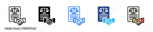 Partnership Agreement Icon Set Multiple Style Collection