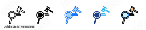 Legal Investigation Icon Set Multiple Style Collection