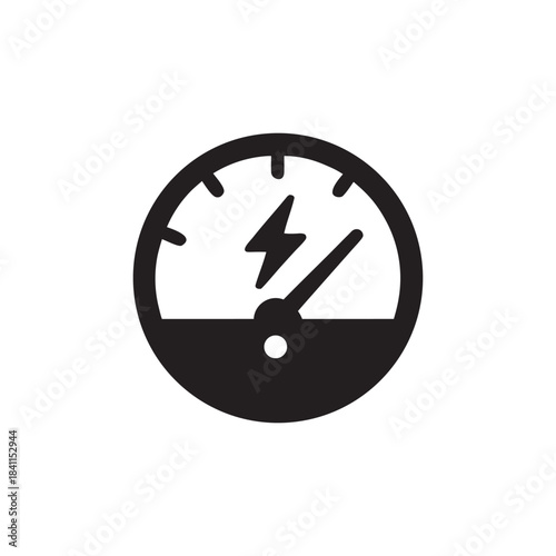 Smart Home Energy Consumption Meter Icon Black And White Vector Illustration