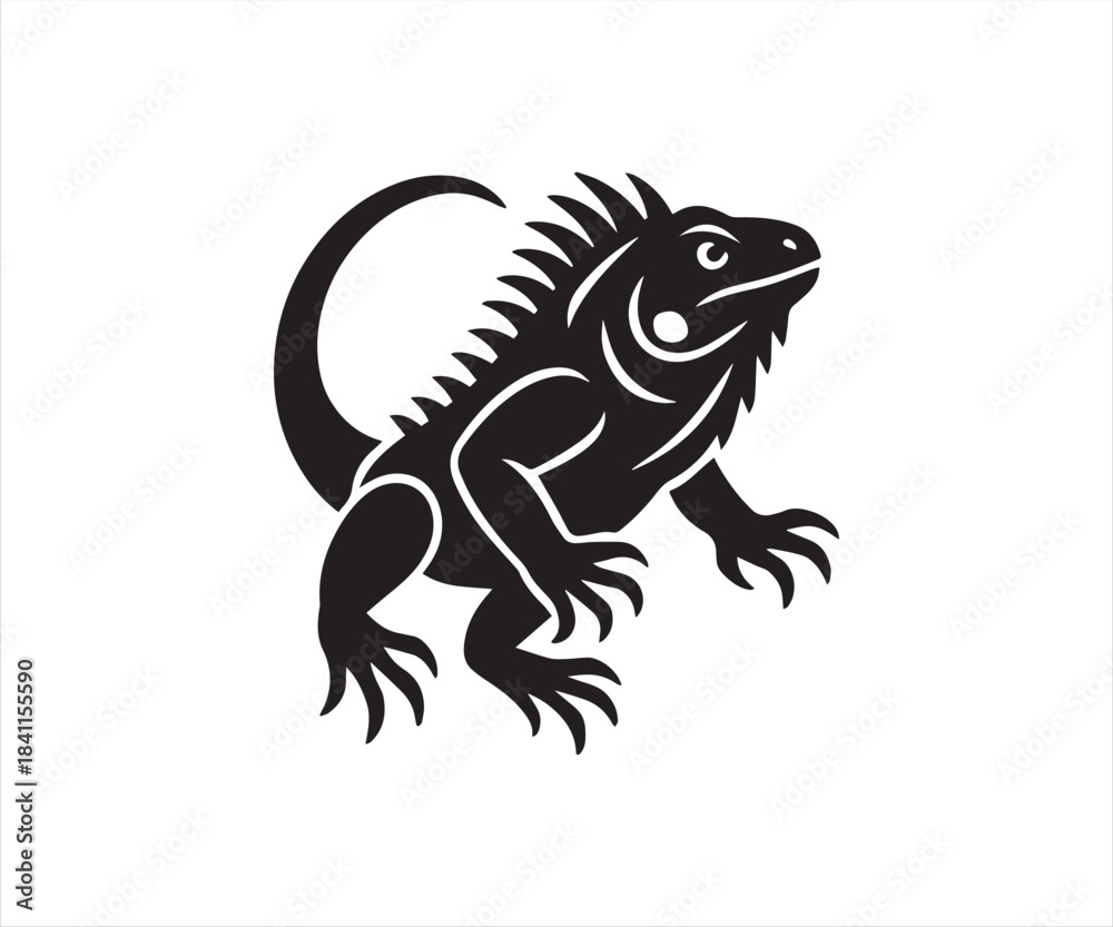 Obraz premium Iguana Silhouette Vector Illustration