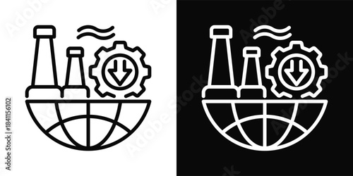 Low Emission Icon White And Black Background Style