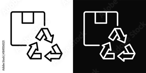 Recyclable Icon White And Black Background Style