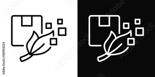 Biodegradable Icon White And Black Background Style