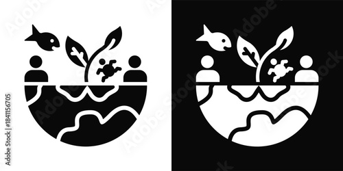 Ethic Icon White And Black Background Style