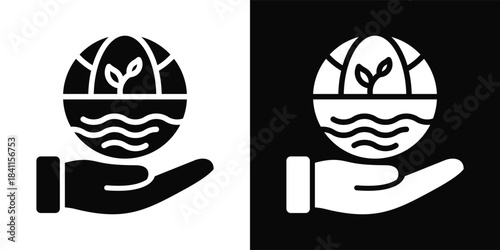 Natural Resources Icon White And Black Background Style