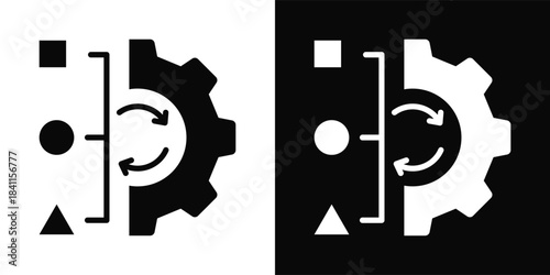 Adaptability Icon White And Black Background Style