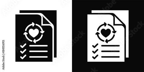 Life Cycle Icon White And Black Background Style
