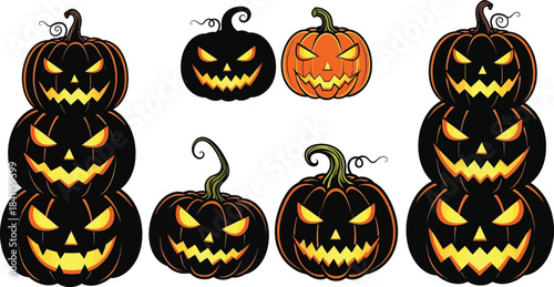 halloween pumpkin vector image for free scary jack o lantern carving design template artwork