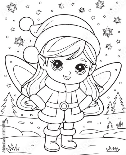 Adorable Christmas Elf Girl in Snowy Wonderland