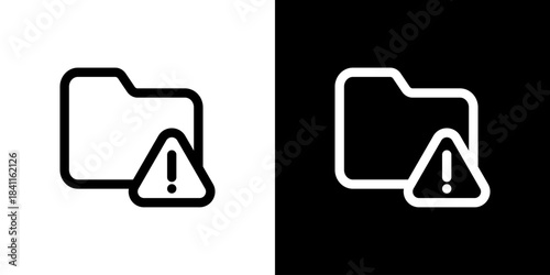 フォルダと警告マークのアイコン