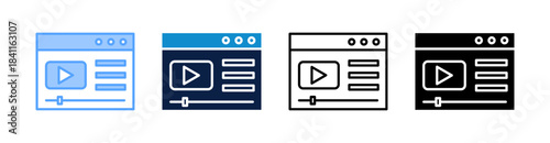 Video Multiple Style Icon Set Collection 