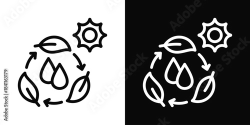 Decomposition Icon White And Black Background Style