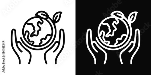 Biosphere Icon White And Black Background Style