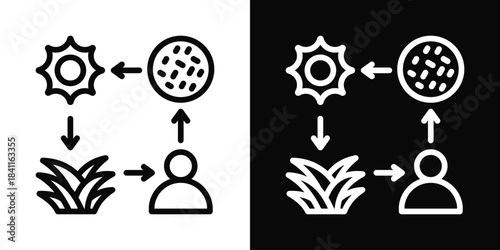 symbiosis Icon White And Black Background Style