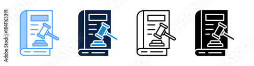 Law Book Multiple Style Icon Set Collection 