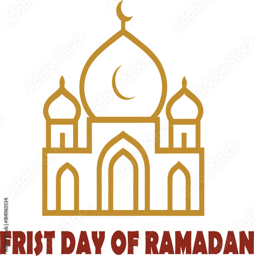 Mosque icon for first day of ramadan celebration