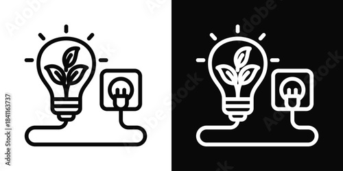 Biomass Icon White And Black Background Style