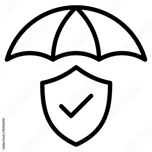 Umbrella Protection  Icon Element For Design