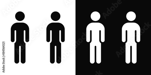 Human Icon White And Black Background Style