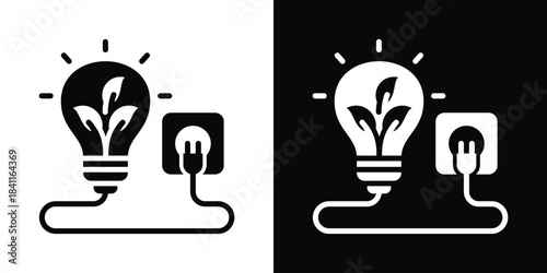 Biomass Icon White And Black Background Style