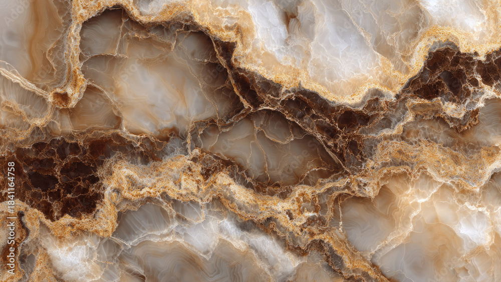 Obraz premium Brown and White Onyx Marble Texture