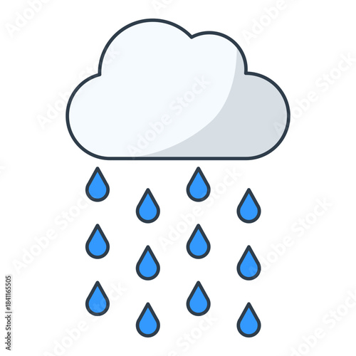 Cloud with Raindrops Illustration