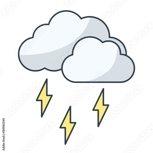 Cartoon Lightning Clouds