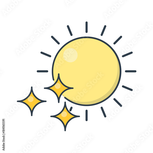 Sun with Twinkling Stars