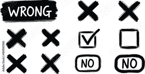 Click the check mark vector button. Vector of a red cross with a green checkmark.