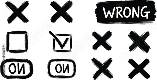 Click the check mark vector button. Vector of a red cross with a green checkmark.