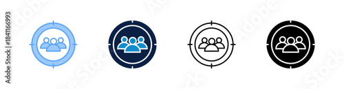 Target Audience Multiple Style Icon Set Collection 