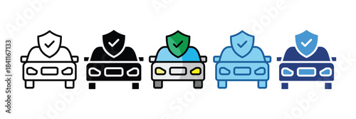 Car Insurance Icon Set Multiple Style Collection