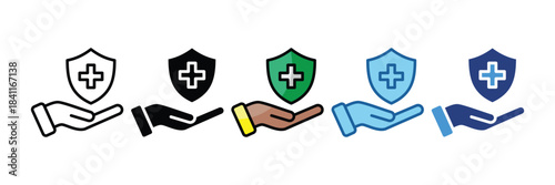 Health Coverage Icon Set Multiple Style Collection