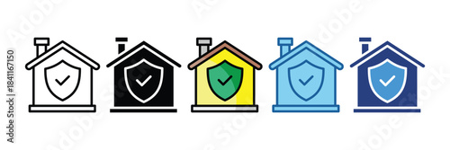Home Insurance Icon Set Multiple Style Collection