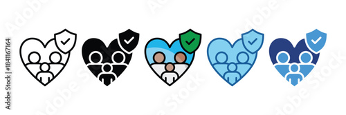 Life Insurance Icon Set Multiple Style Collection