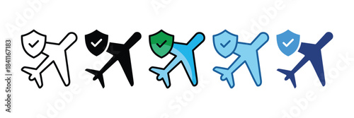 Travel Insurance Icon Set Multiple Style Collection