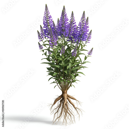 Full mature picrorhiza plant with flowers