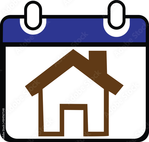 Calendar icon with house symbol inside