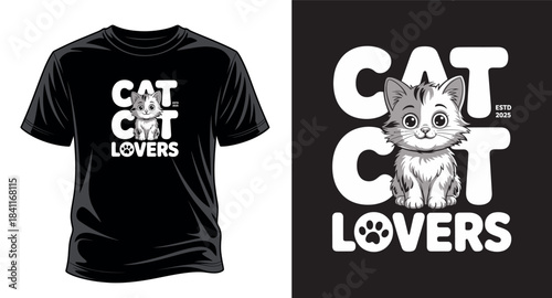 cat lovers T-shirt design