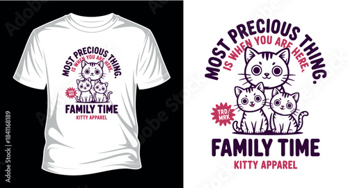 Family time cat T-shirt design