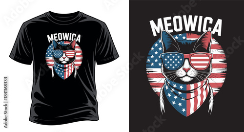 Meowica cat T-shirt design